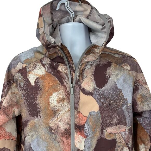 All In Motion Men’s Windbreaker Jacket Brown Stone Packable Hooded Sz Sm - Picture 5 of 15